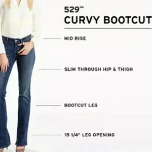 Levi's 529 Curvy Bootcut Jeans Size 16